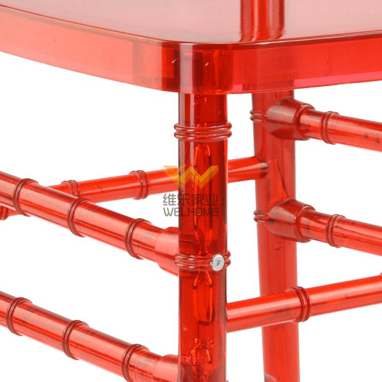 Red acrylic Chiavari chair for wedding/events